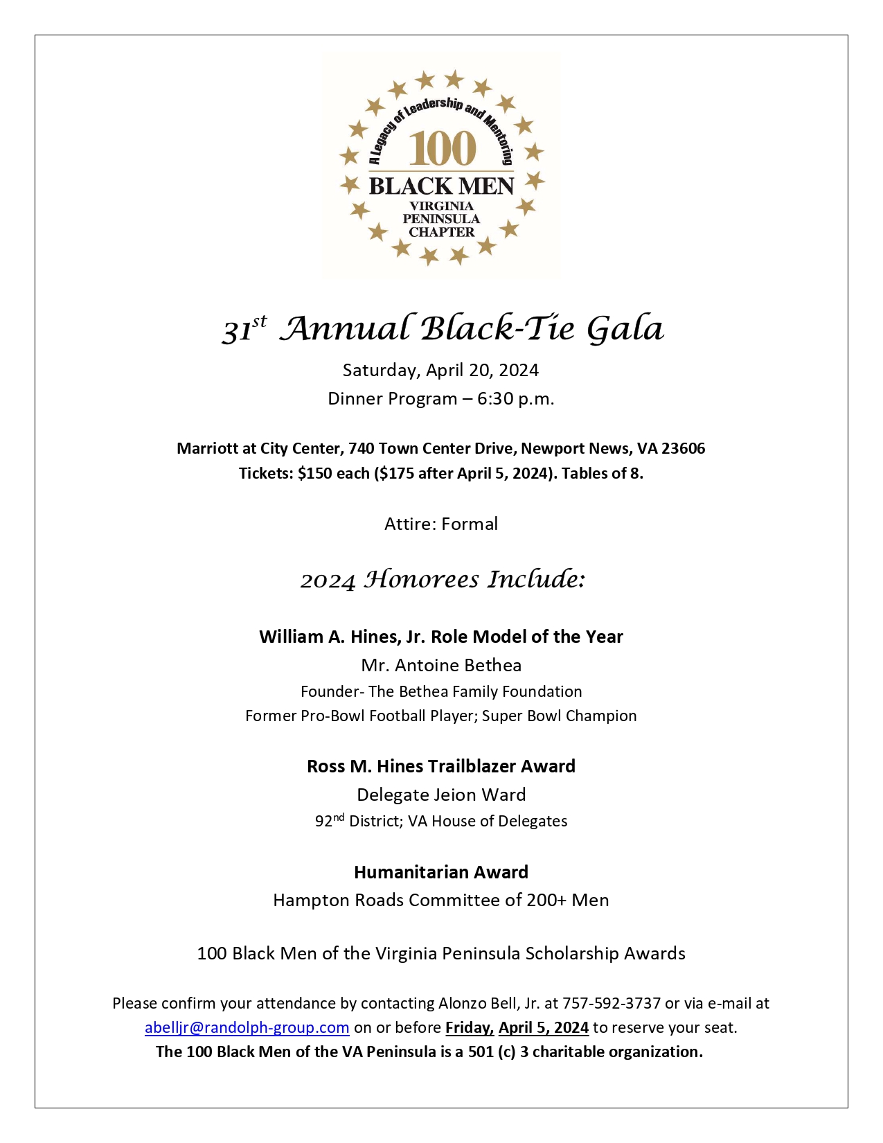 100 Black Men - 31st Annual Black Tie Gala Invitation - 2024_page001